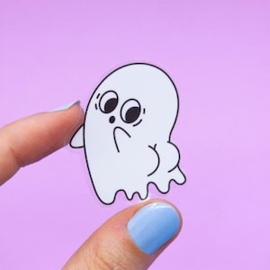 Booty Ghost STICKERS | cute tush cheeky little ghost clear sticker | funny adorable blushing halloween ghost | laptop phone sticker flair