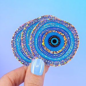 Nazar Boncuk Boncugu 3/4/5 Cm, Occhio Blu, Occhio Evil Eye, Forma Rotonda, Portafortuna Turco, Perline In Vetro, Amuleto Per Festa Di Nascita, Bebek Sekeri (5 - Foto 3