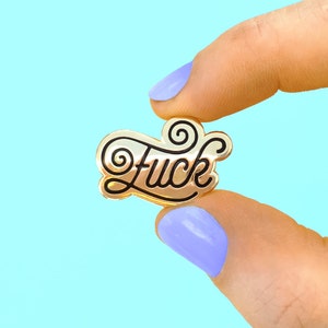 F*ck Pin | Insult enamel pin | funny sarcastic insult pin | decorative swear word english enamel pin for jacket or bag