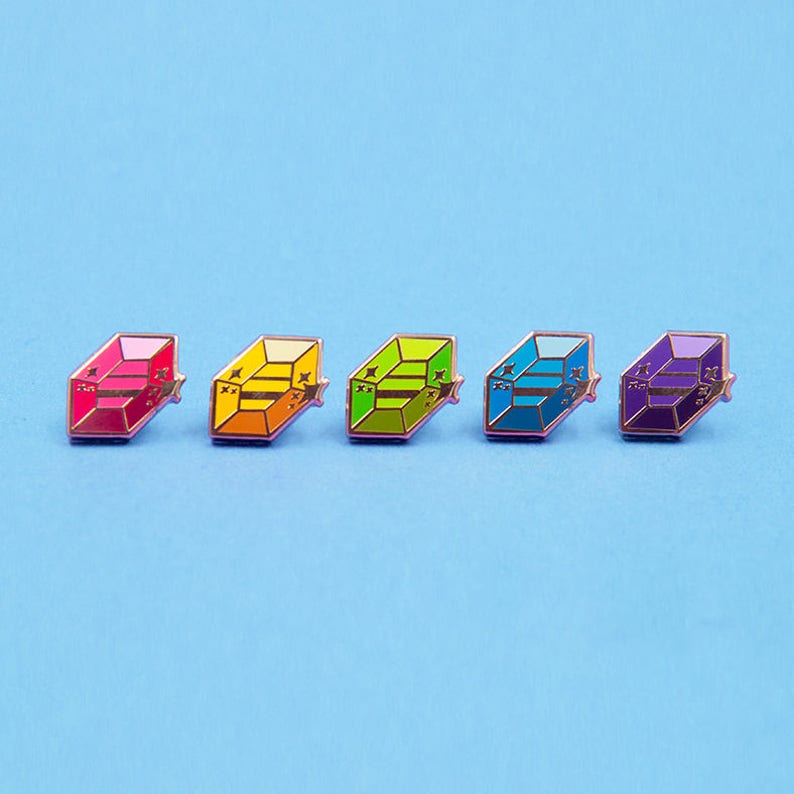 Mini épingles gemme Adorables mini épingles en émail avec diamants multicolores pour gamer en cristal épinglette argent goujons de remplissage style lanière image 2