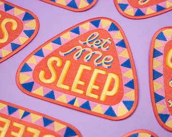 Let me sleep Back Patch | typography embroidered patch for jacket | cute summer colors denim flair | sleepy head gift