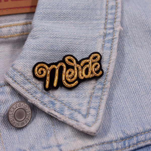 Merde Hand embroidered broach