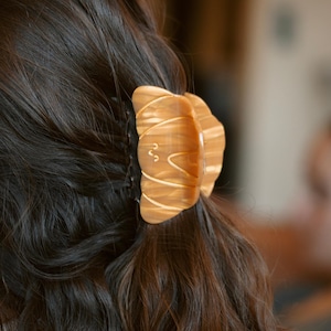 Cute butter Croissant Hair Claw clip | French Pastry Acetate Clip