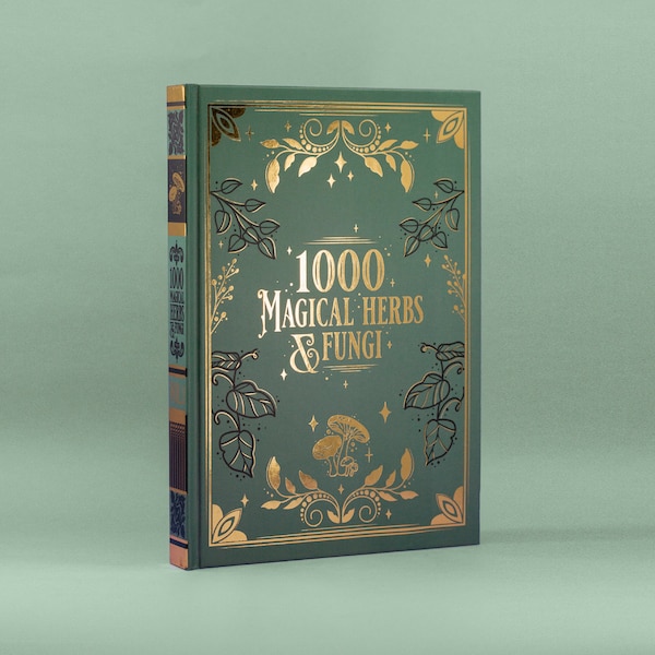 1000 magical herbs & fungi Journal dotted/lined/plain | sketchbook notebook gold detailed journal | A5 journaling pastel goth