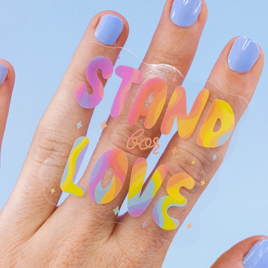 Stand for Love Clear Transparent Sticker Rainbow Pride LGBTQ Equality