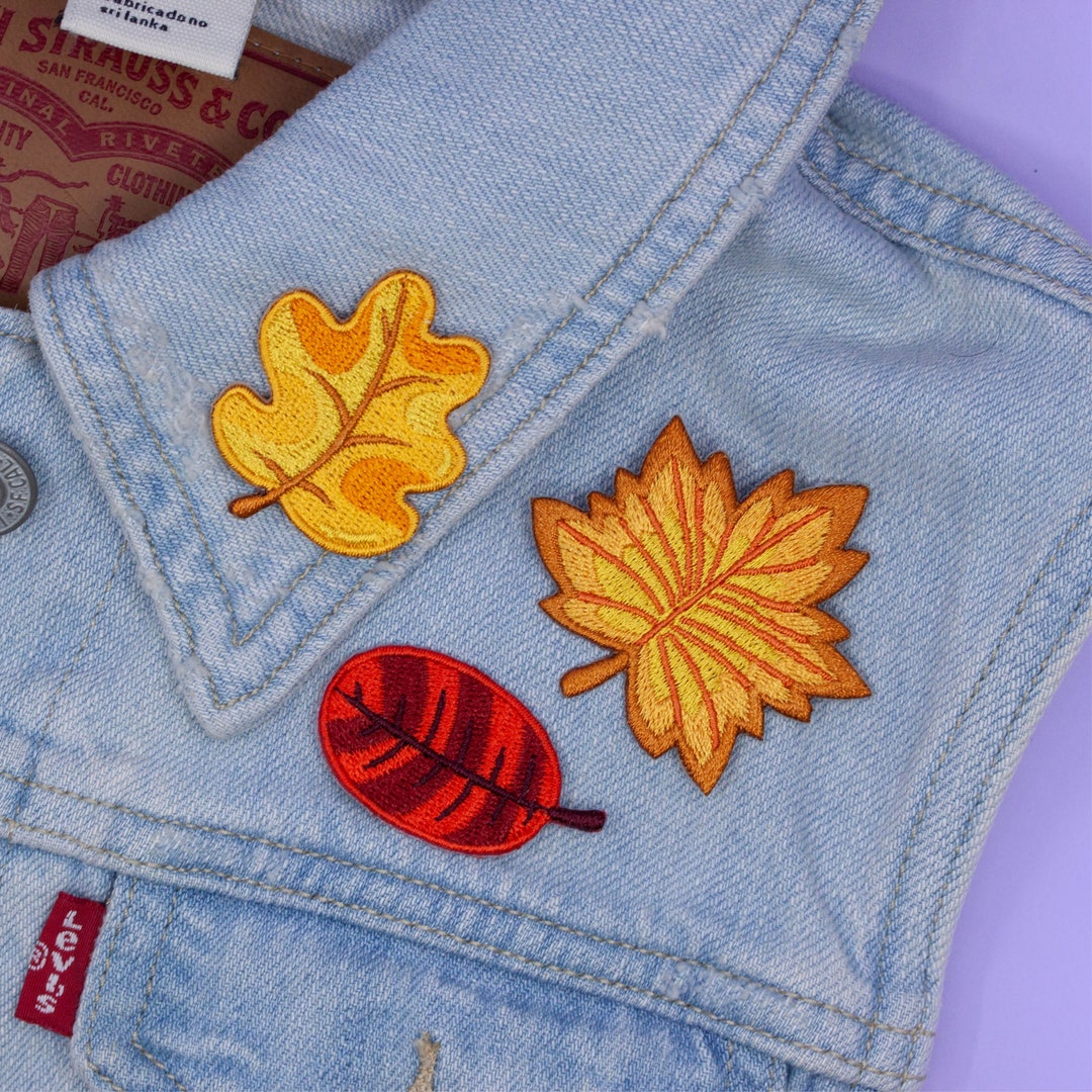 Patch Perfect Fall Fall Leaves Patch Set | Cute Fall Autumn Orange Red Leaves Maple Nature ...