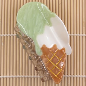 Cute Ice Cream Hair Claw Clip | Adorable Dessert Acetate Accessory for Summer sugar Hairstyles Kawaii image 2
