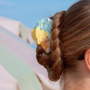 Cute Ice Cream Hair Claw Clip | Adorable Dessert Acetate Accessory for Summer sugar Hairstyles Kawaii image 8