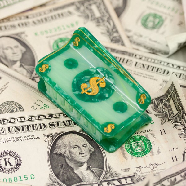 Manifesting Dollar hair claw clip | lucky charm clip | funny money acetate hair accessory | good luck charm