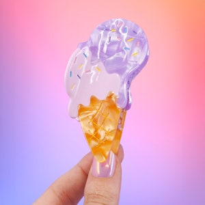 Söt glasshårklämma | Bedårande dessertacetattillbehör för sommarens sockerfrisyrer Kawaii
