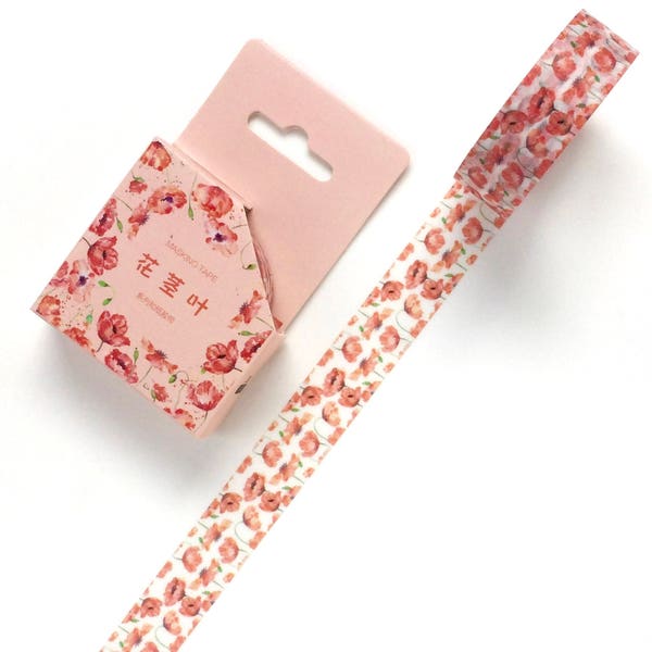 Red Poppies Washi Tape - Floral