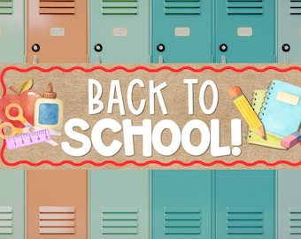 Back to School Banner Bundle | Printable 2x6ft Banner & Kraft Paper DIY Painting Template