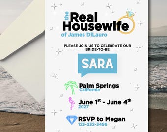 Bravo-Inspired Real Housewives Bachelorette Invitation