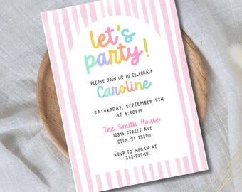 Let's Party Invitation Template