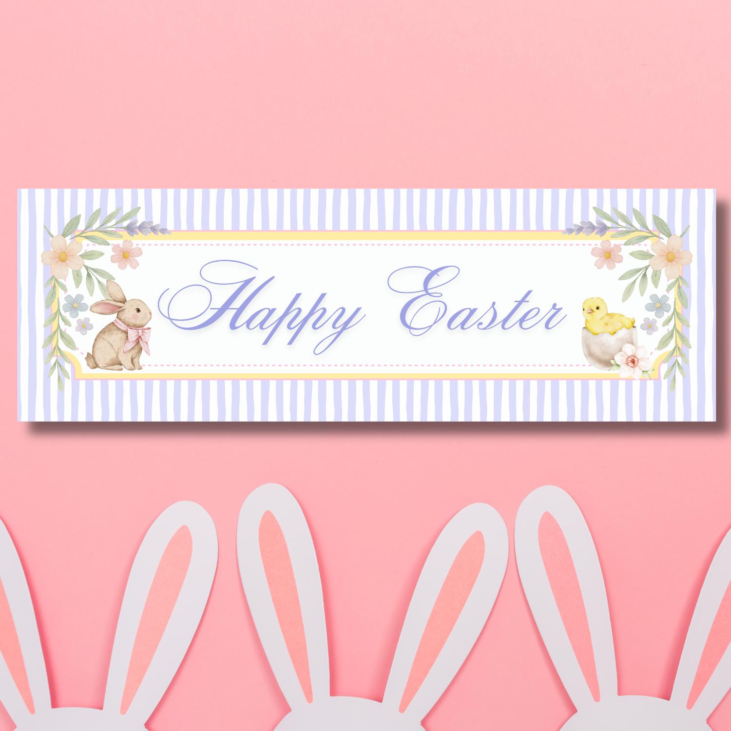 Happy Easter Banner – Printable Easter Party Decor (PNG Download ...