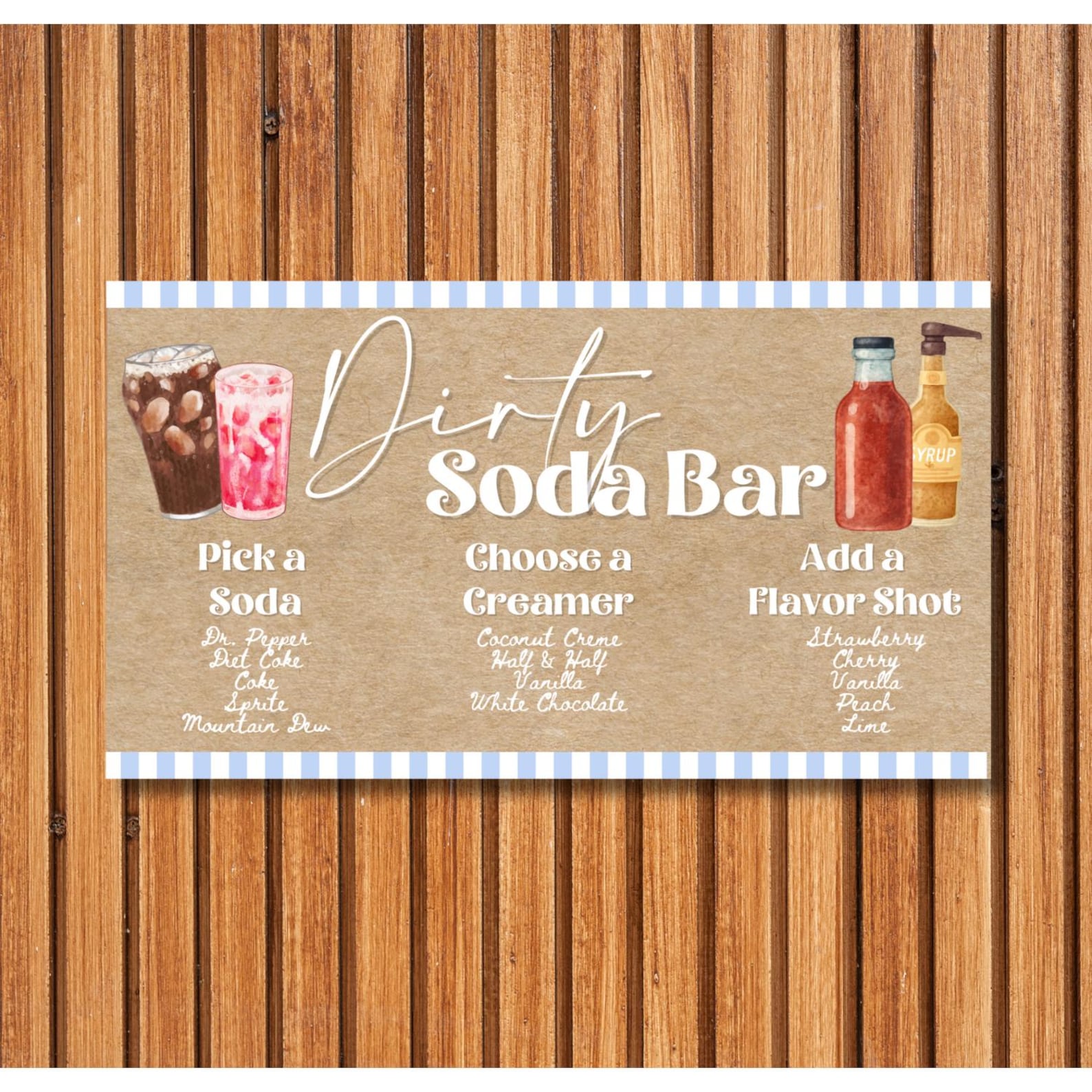 Filthy Banner Dirty Soda Bar Banner Template - Etsy