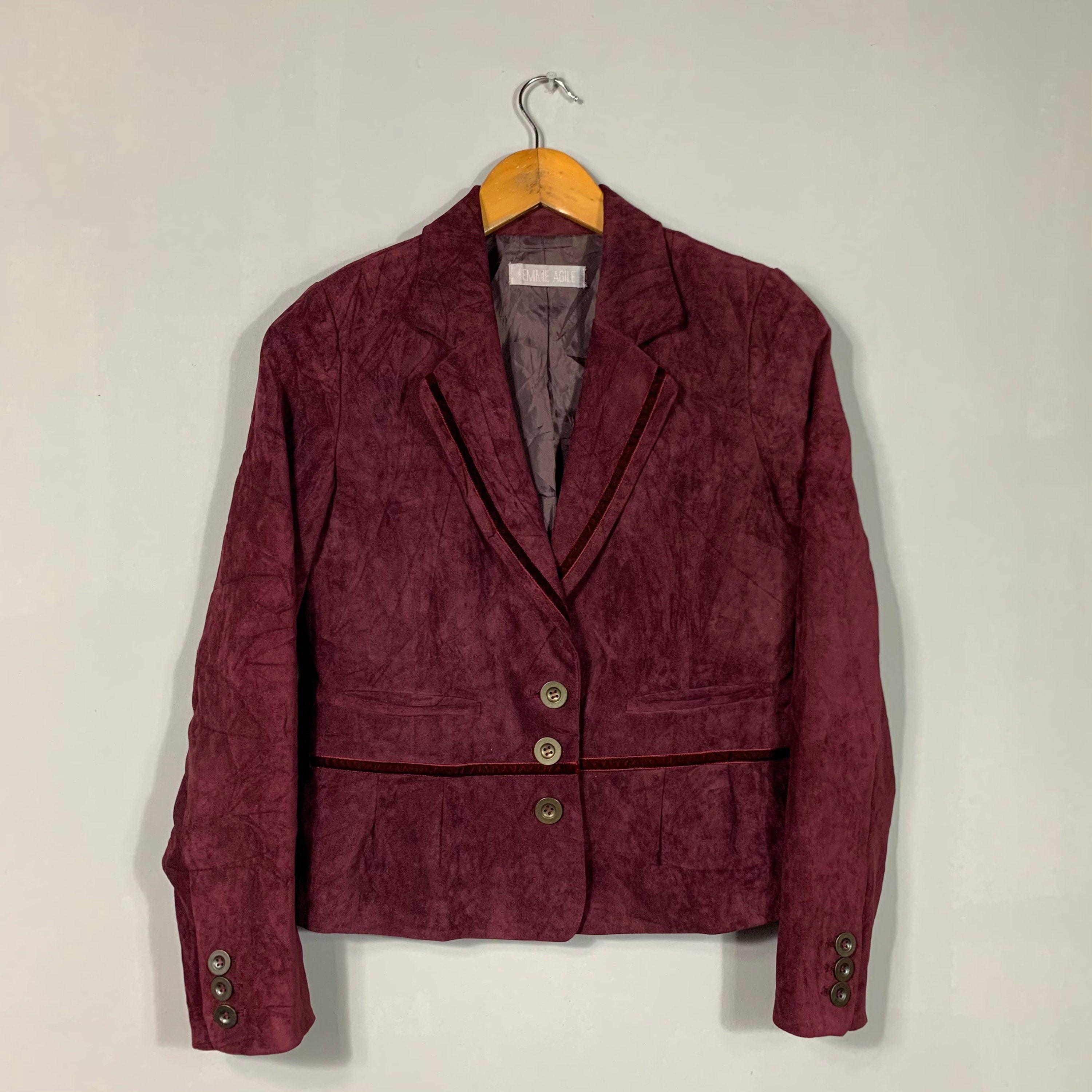 Vintage Velvet Blazer Design Retro Blazer Wool Blazer Check | Etsy