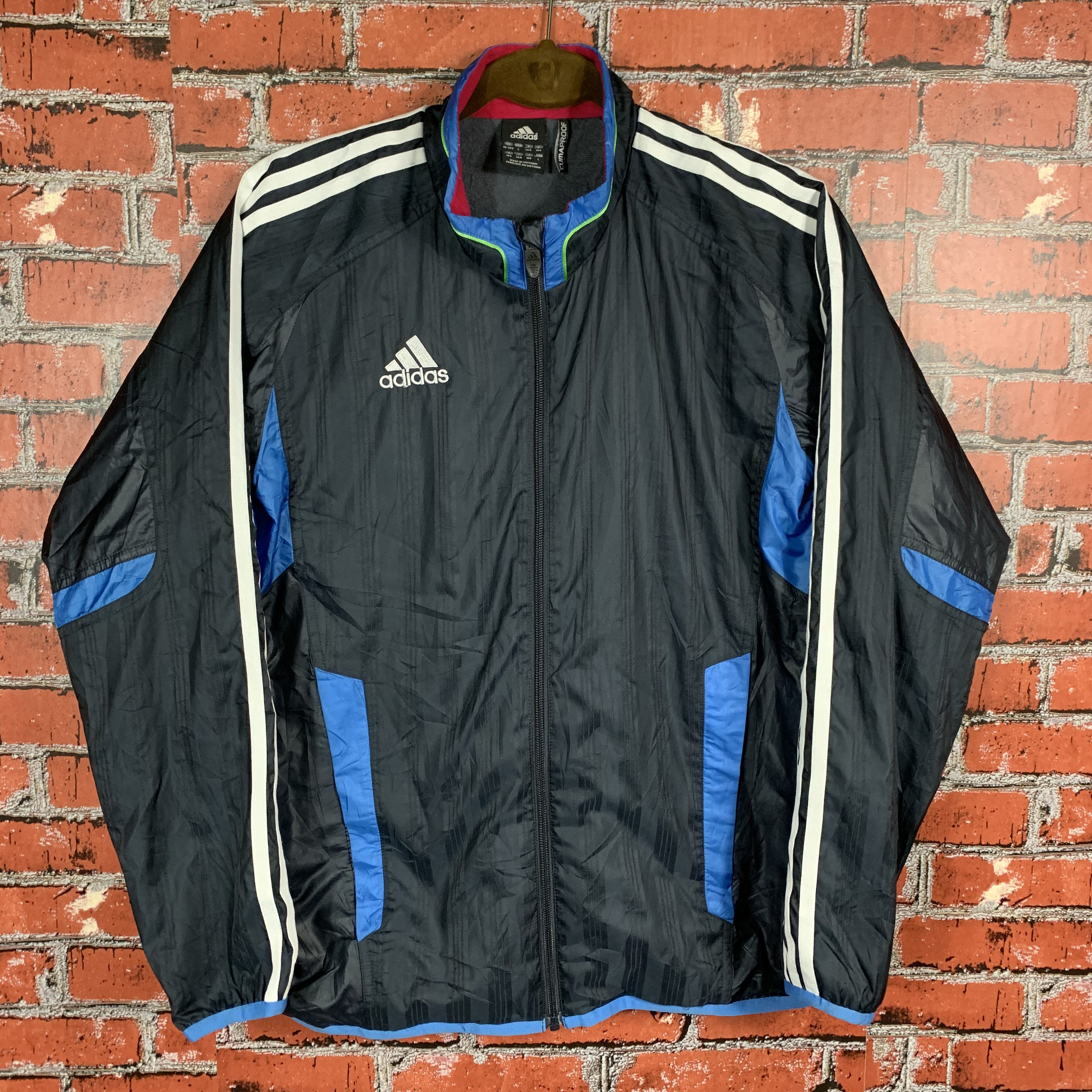Vintage Adidas Jacket Dark Blue 3 Stripes Sport Classic Design Etsy