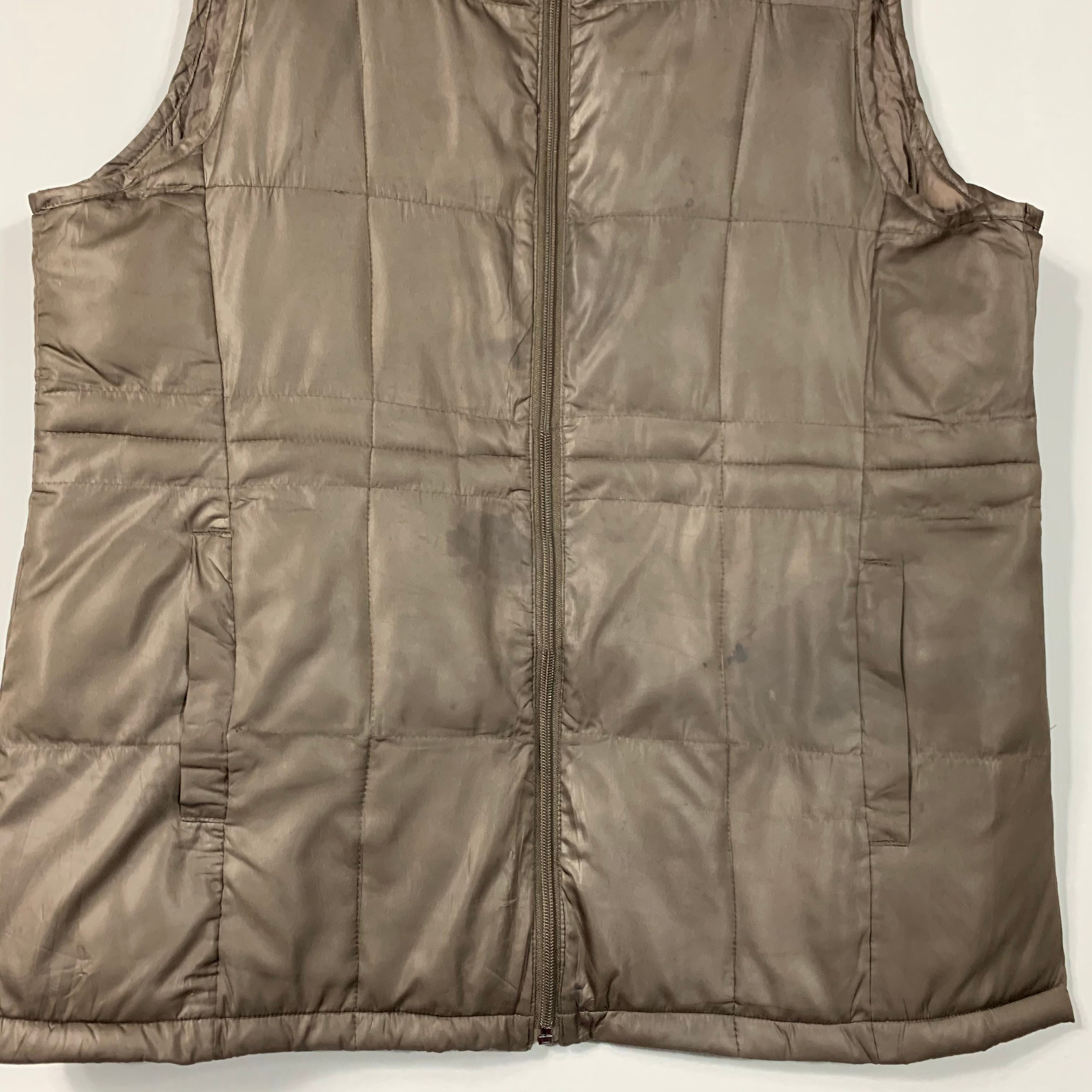 Vintage Puffer Vest Brown Puffer Vest Zipped Puffer Vest | Etsy