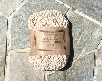 Organic cotton string shopping bag zero waste living ECRULOVE