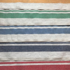 Linen table runner with a striped pattern in saturated colors: blue stripes, red stripes, yellow stripes, green stripes 50 x 140 cm image 5