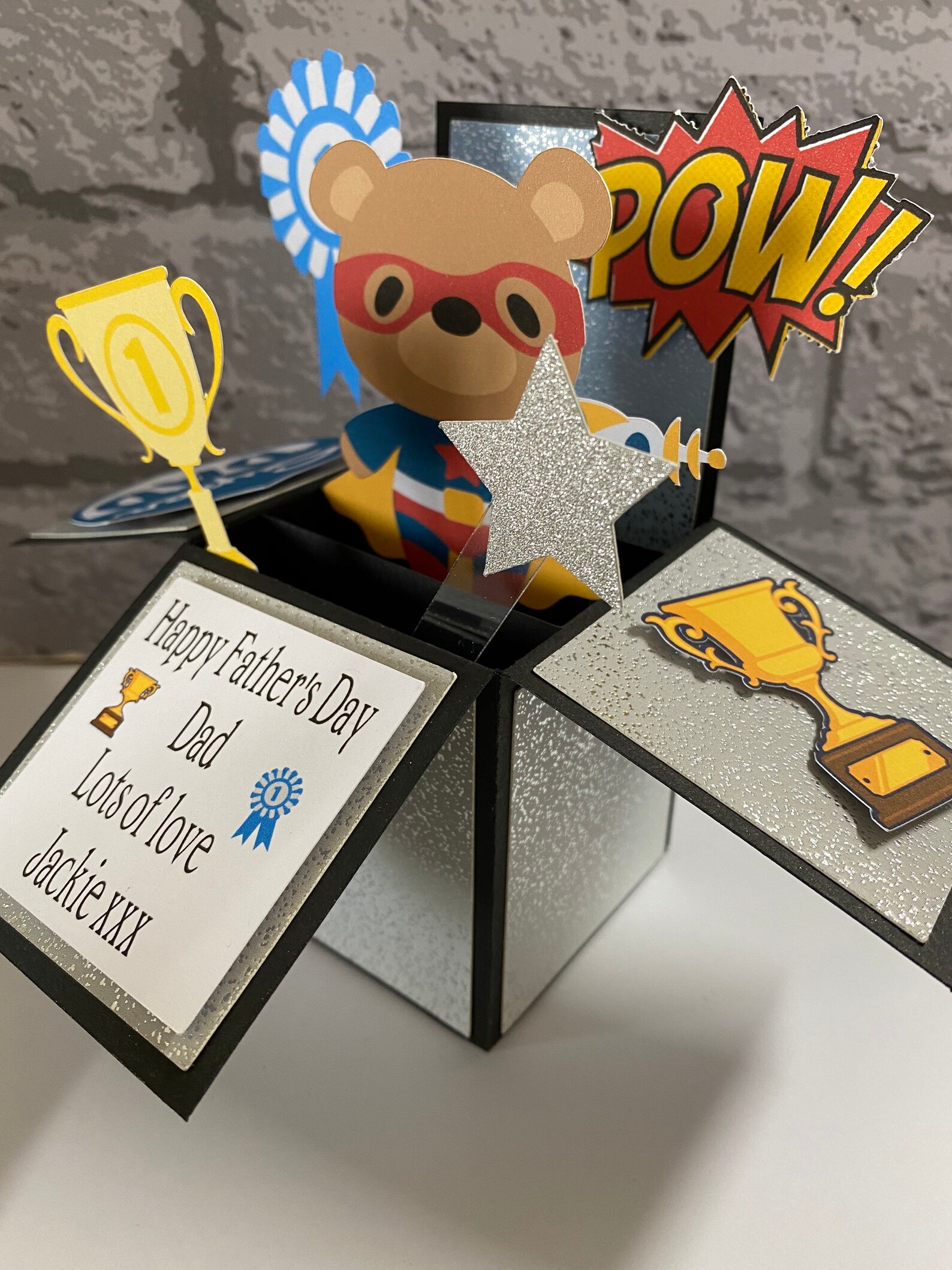 Carte de boîte pop up de fête des pères meilleure carte de | Etsy