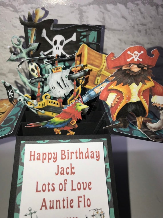 Pirate Birthday Card Pirate Card Birthday Cards Pop Up Box Etsy Singapore