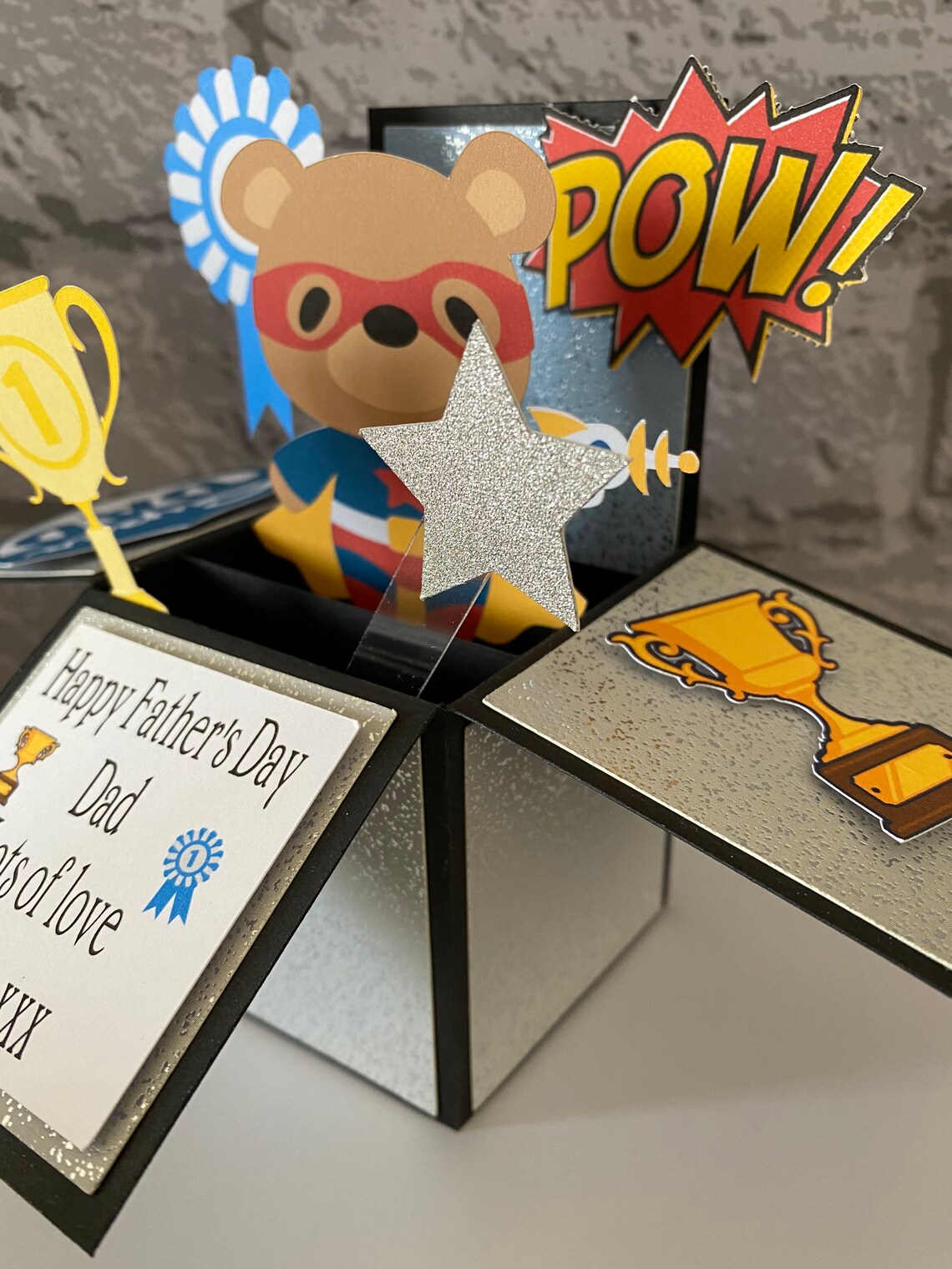 Carte de boîte pop up de fête des pères meilleure carte de | Etsy