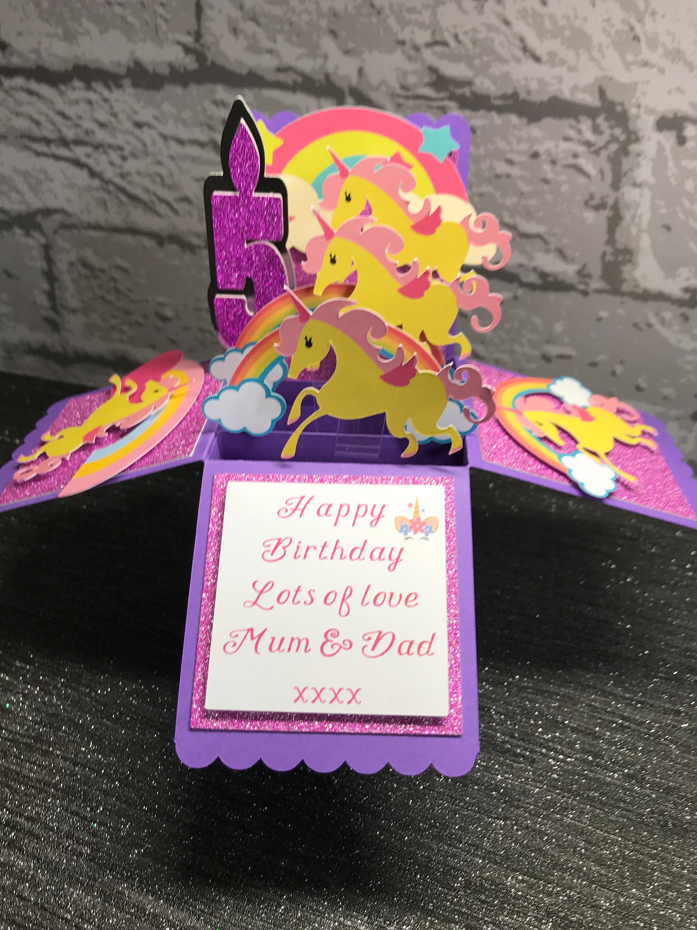 Unicorn Card Birthday Card Pop up Box Card Unicorns - Etsy UK