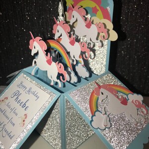 Unicorn Card, Unicorn Birthday Card, 3d Pop up Box Cards, Unicorns ...