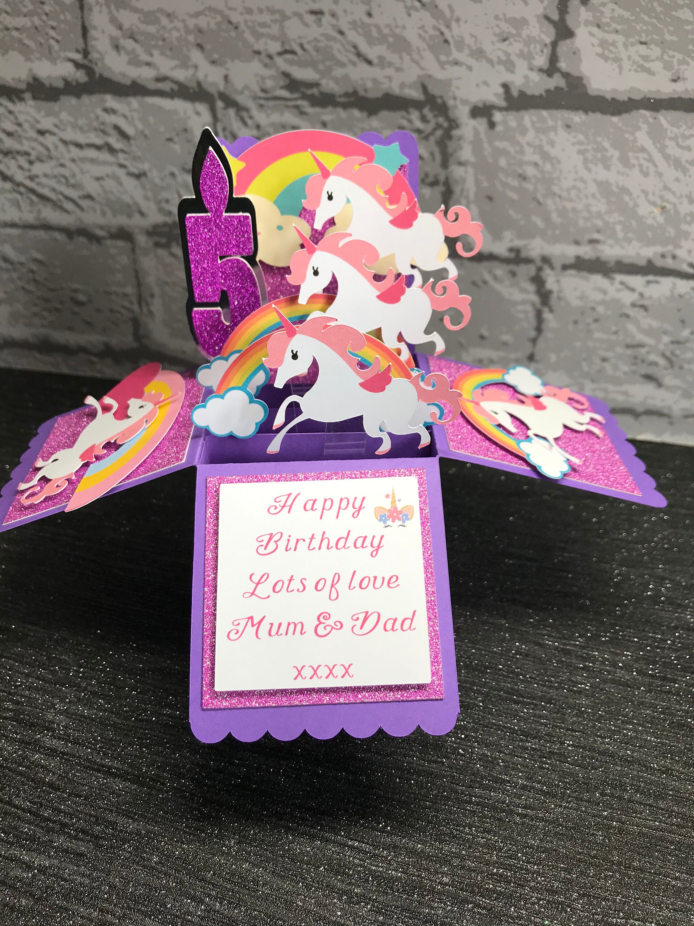 Unicorn Card Birthday Card Pop up Box Card Unicorns - Etsy UK