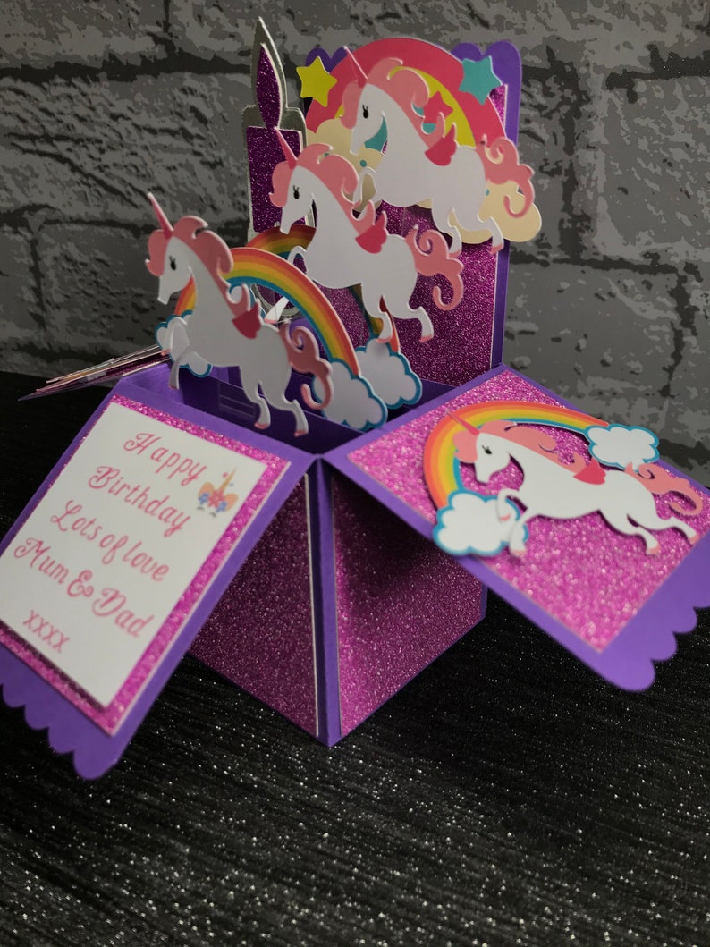 Unicorn Card Birthday Card Pop up Box Card Unicorns - Etsy UK