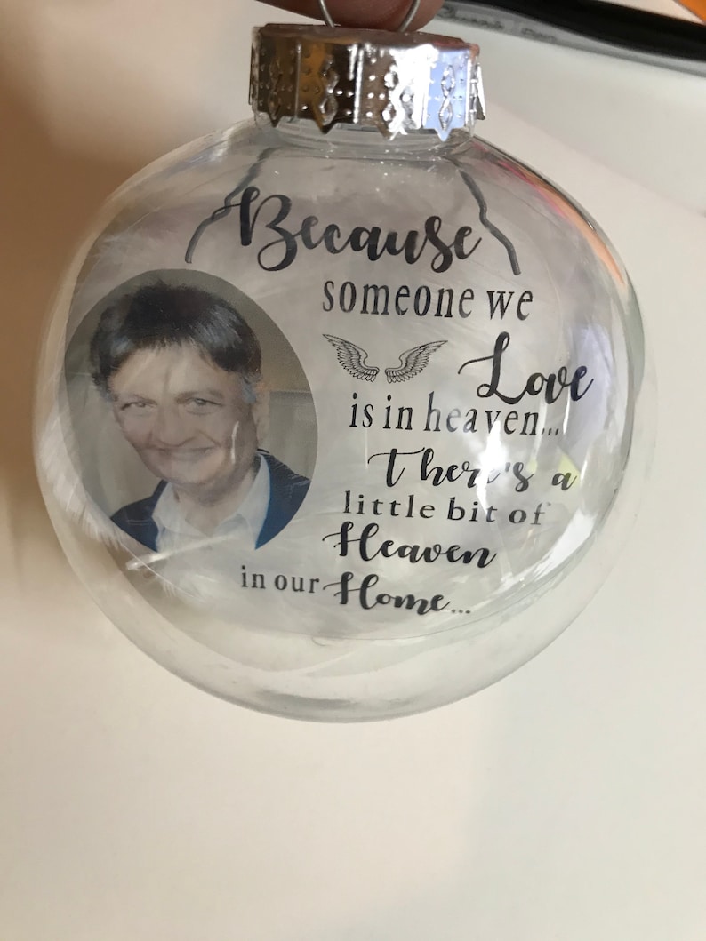 Personalised photo memorial bauble Christmas tree ornament Etsy