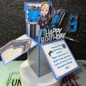 Birthday card for gamers, Gaming pop up box card, Gaming cards, Gaming birthday card