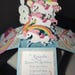 Unicorn card, unicorn birthday card, 3d pop up box cards, unicorns, rainbows, special birthday cards 