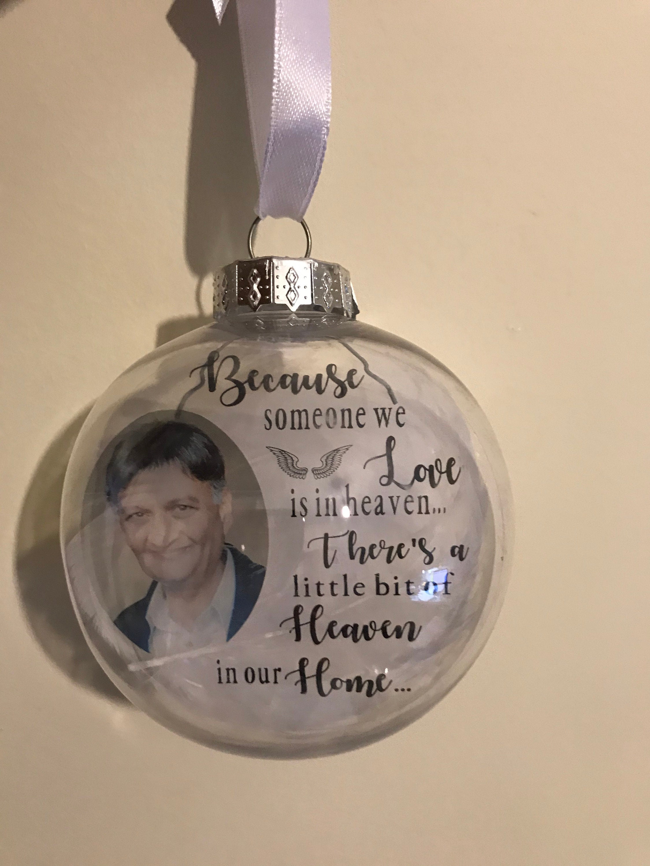 Personalised photo memorial bauble Christmas tree ornament Etsy