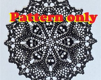 Doily Pattern -The Divine Queen of Skulls Pattern - Words and photos only - No Graphs - PDF Doily PATTERN only