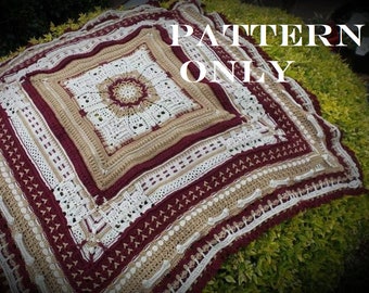 Blanket  Pattern - Tickle My Bones Afghan Blanket Pattern  - PDF blanket PATTERN only - Skull Blanket Pattern - English Only