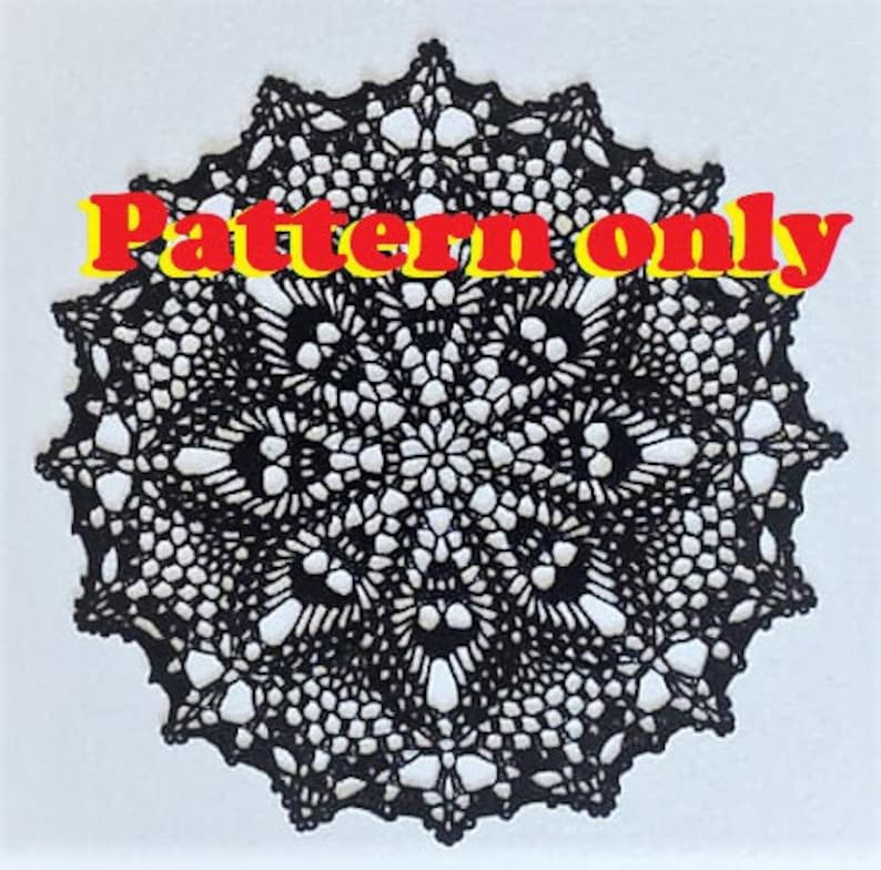 Doily Pattern The Divine Queen of Skulls Pattern Words and photos only No Graphs PDF Doily PATTERN only image 1