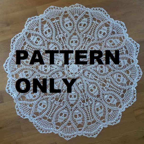 Pattern only - This is the pattern for "Skelly-Go-Round with  Skulls of Plenty" - PDF downloadable pattern - Skull Parasol Pattern