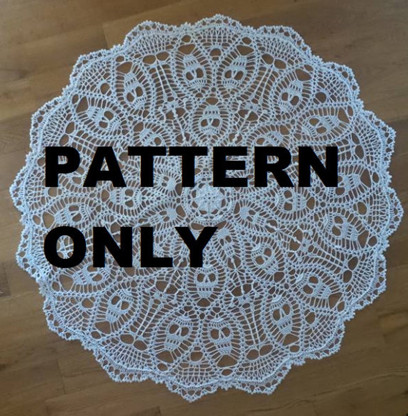 Pattern only This is the pattern for Skelly-Go-Round with Skulls of Plenty PDF downloadable pattern Skull Parasol Pattern image 1