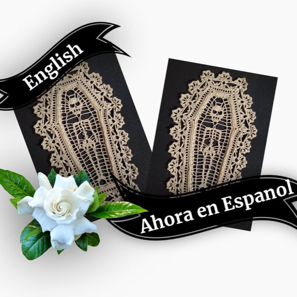 Patrón de Doily - Patrón Postmortem - PDF Solo PATRÓN de Doily - Solo versiones en inglés y español - Solo palabras y fotos - Sin gráficos
