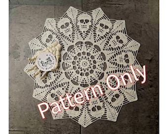 Doily Pattern - The Coven  - PDF Doily PATTERN only - English only - Words and photos only - No Graphs