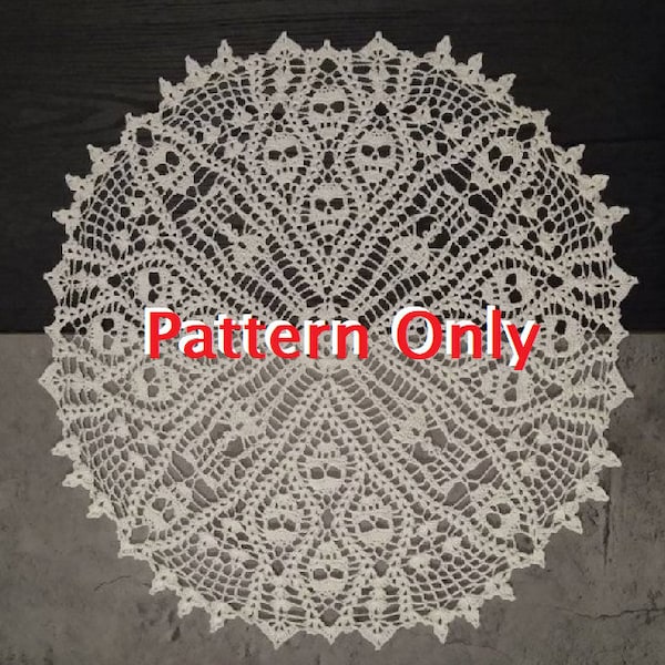 Doily Pattern - Bone Yard Pattern  - PDF Doily PATTERN only - Words and photos only - No Graphs - English Only