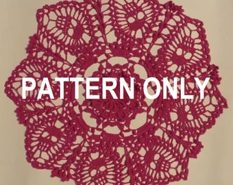 Rambling Skulls -  skull doily - PDF - Downloadable pattern - Words and photos only - No Graphs