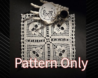 Doily Pattern - Dark Morgana  - PDF Doily PATTERN only - English only - Words and photos only - No Graphs