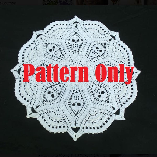 Doily Pattern - Ossuary Pattern - PDF Doily PATTERN only - Words and photos only - No Graphs