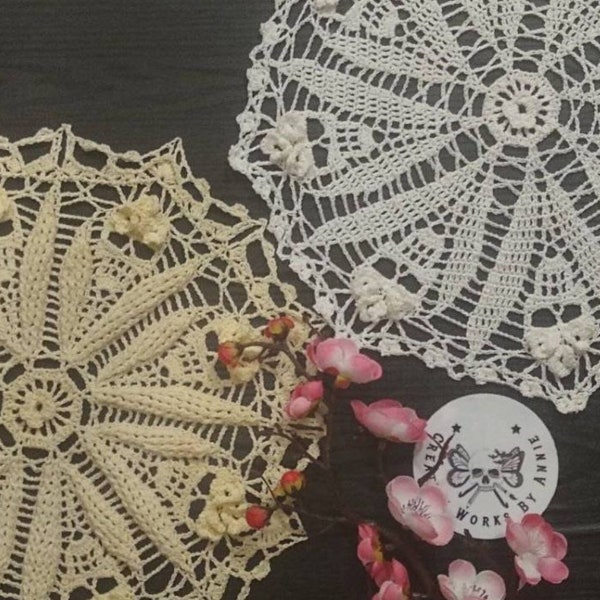 Finished Doily - Prototype doily -  Skull Doily - Table top decor