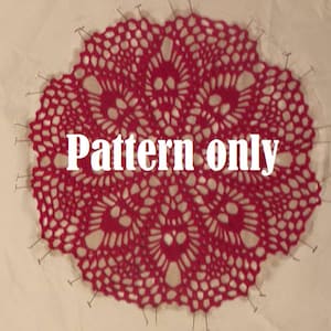 Doily Pattern - Skull Doily Pattern  - PDF Doily PATTERN only - Words and photos only - No Graphs