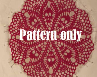 Doily Pattern - Skull Doily Pattern  - PDF Doily PATTERN only - Words and photos only - No Graphs - English Only